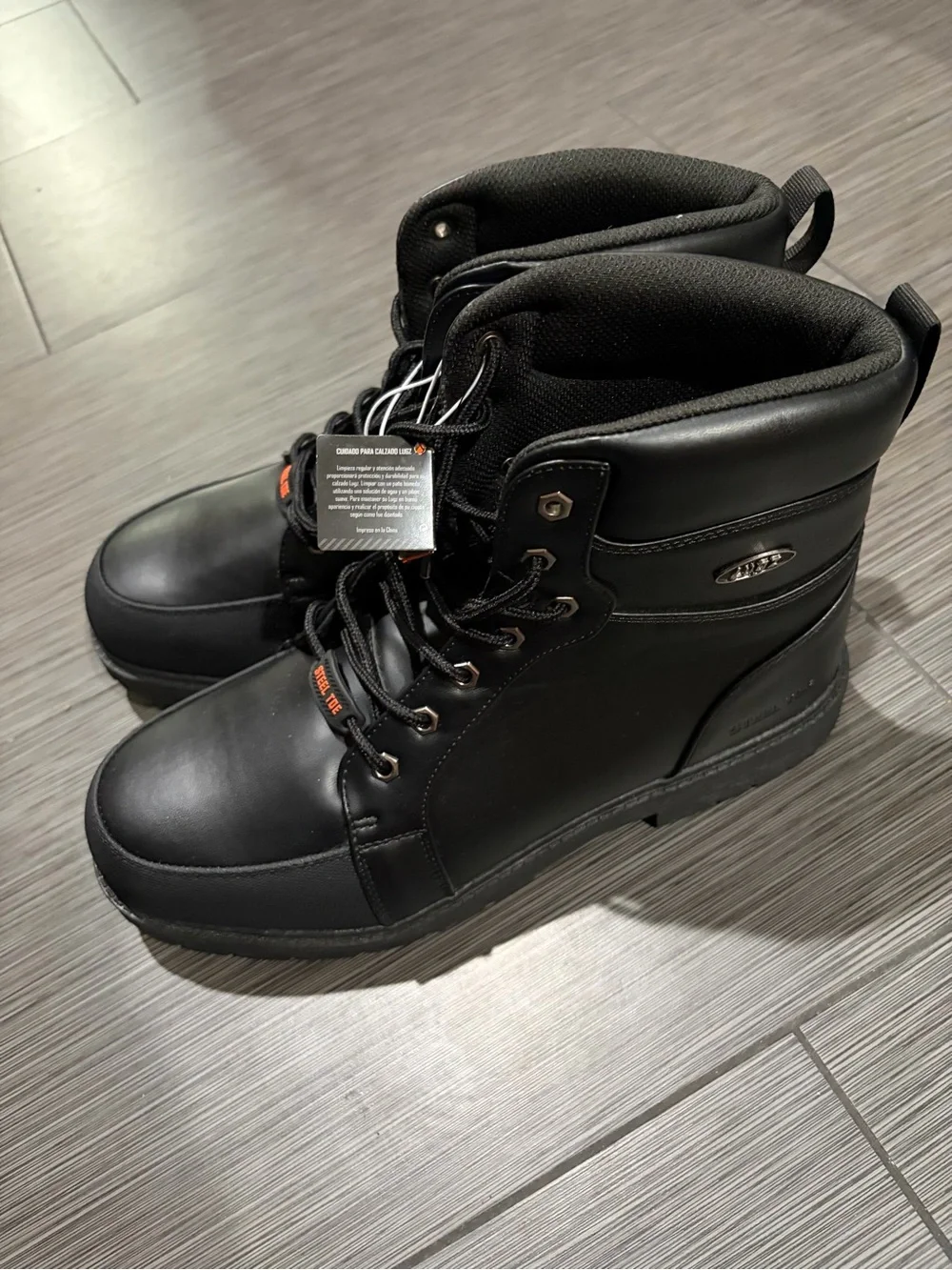 Lugz Men's Black Lace-Up Work Boots